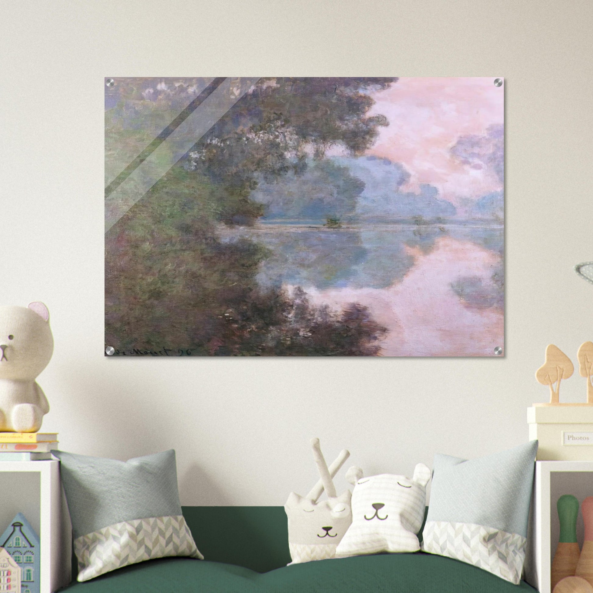 Morning on the Seine, near Giverny - claude monet Acrylic Print - 70x100 cm / 28x40″ inches