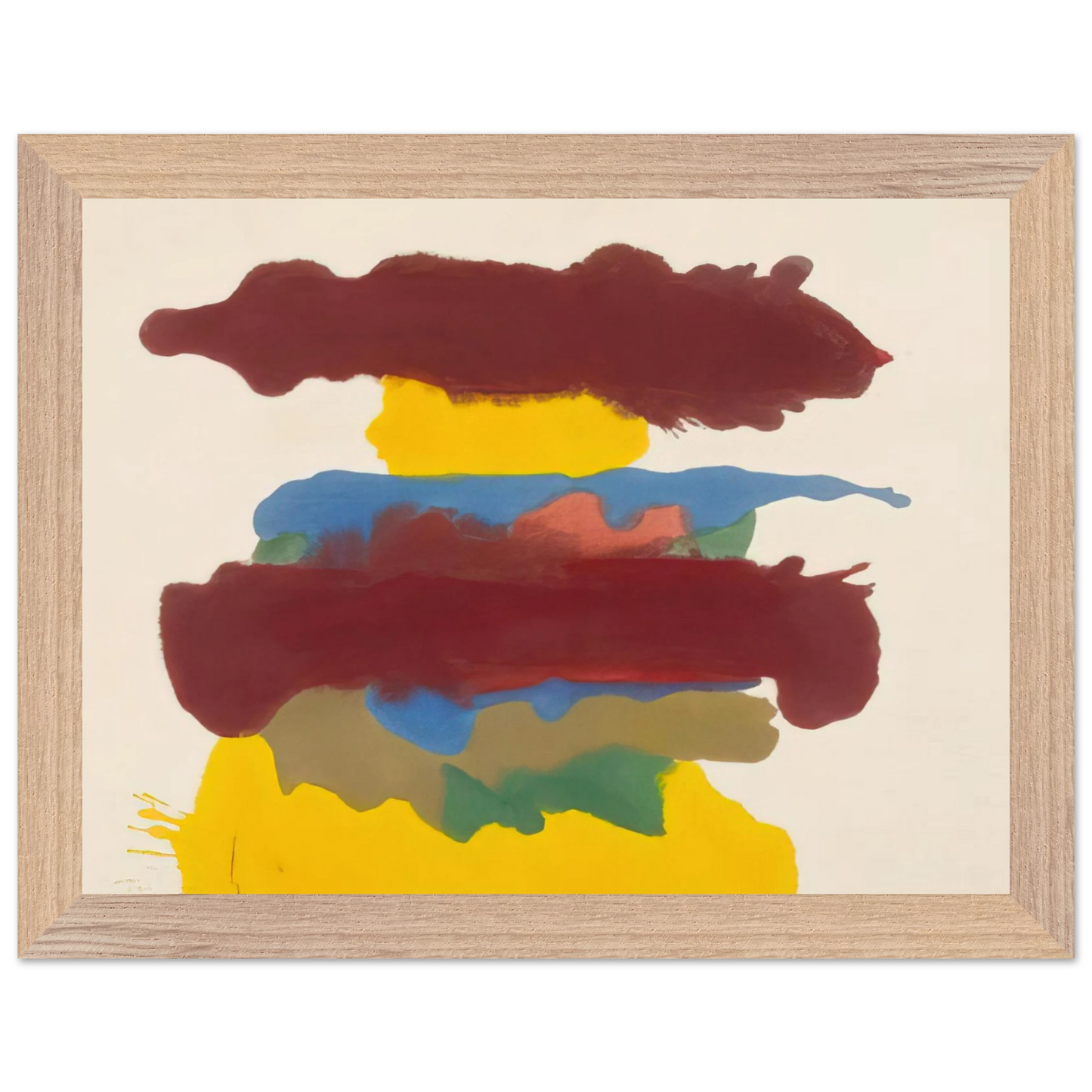 Helen Frankenthaler - Weather Change - 1963 Wall art - 21x29.7 cm / 8x12" - Premium Wooden Framed Poster With Fine Art Paper - Black frame
