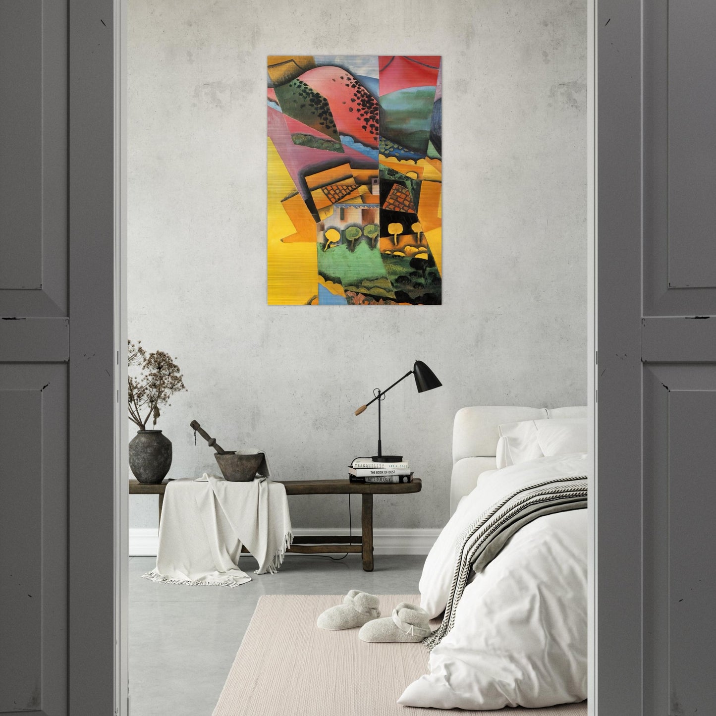 LANDSCAPE AT CERET 1913 - Juan Gris Brushed Aluminum Print - 70x100 cm / 28x40 inches | Juan Gris Aluminum Print | Juan Gris Prints