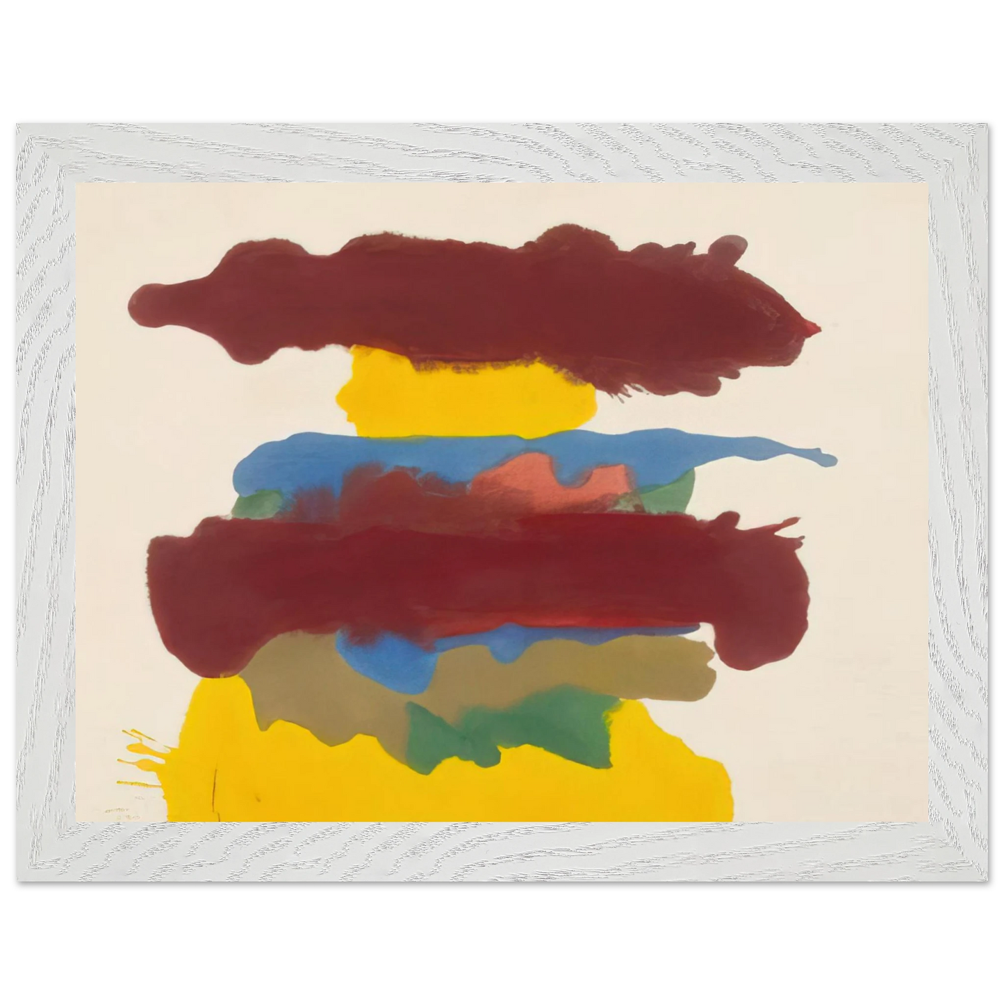 Helen Frankenthaler - Weather Change - 1963 Wall art - 30x40 cm / 12x16 inches - Premium Wooden Framed Poster With Fine Art Paper - White frame