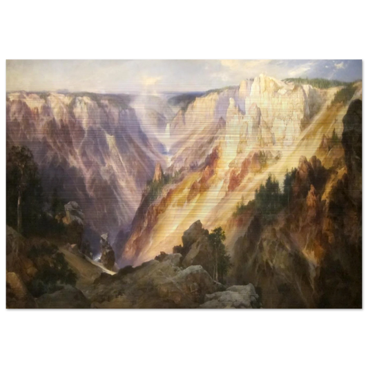 Grand Canyon of the Yellowstone - Thomas Moran Brushed Aluminum Print - 70x100 cm / 28x40 inches | Thomas Moran Aluminum Print | Thomas Moran Prints