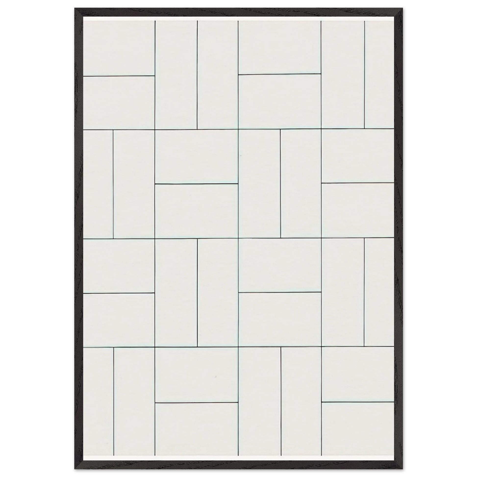 32 Rectangles - 1953 - Francois Morellet Framed Art Print – Black Wooden Frame - Default Title - -Framed Art Print