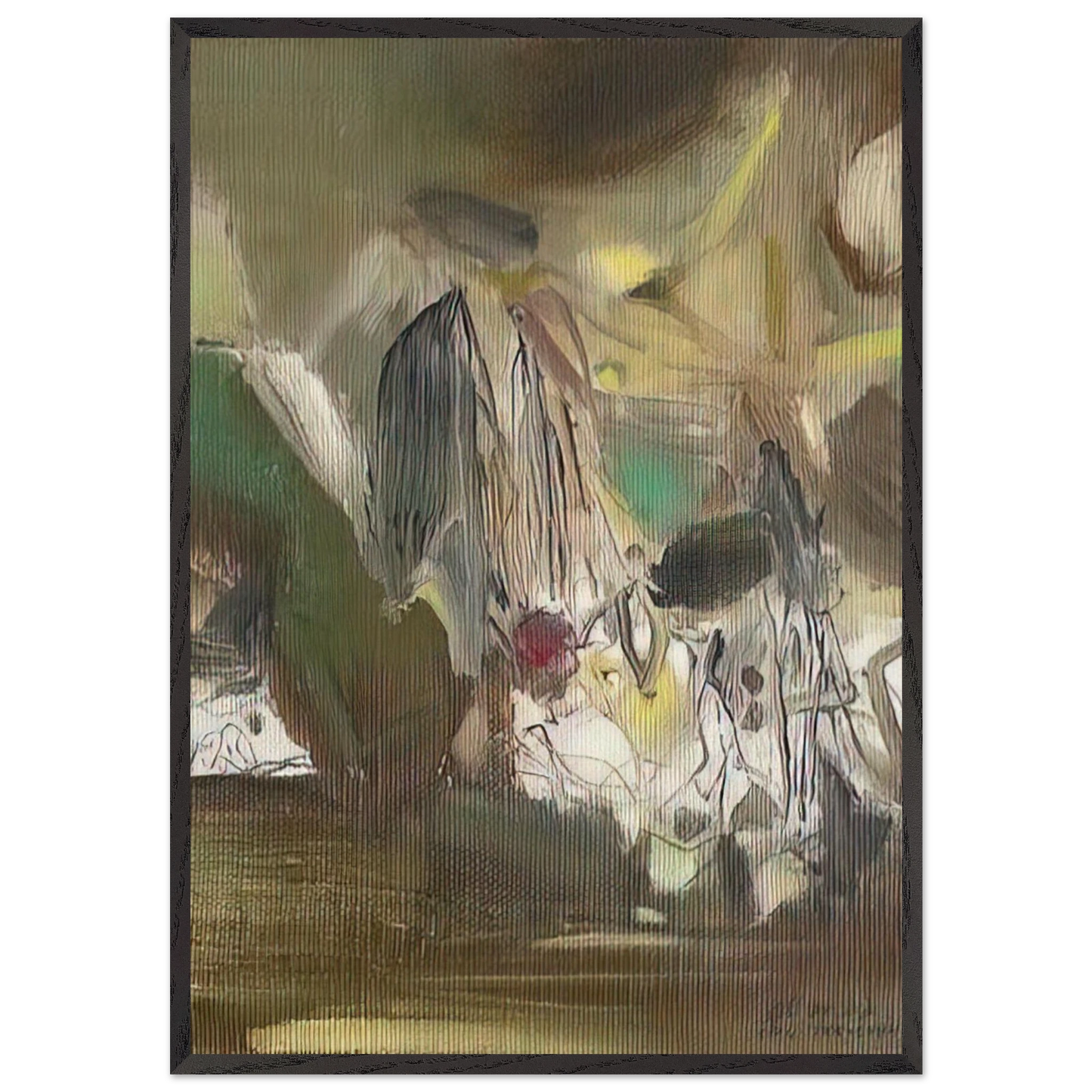 COMPOSITION 1977 - Chu teh Chun Framed Art Print – Black Wooden Frame - Default Title - -Framed Art Print