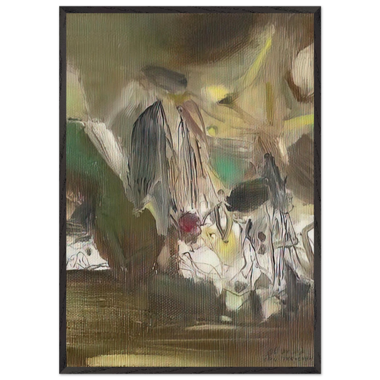 COMPOSITION 1977 - Chu teh Chun Framed Art Print – Black Wooden Frame - Default Title - -Framed Art Print