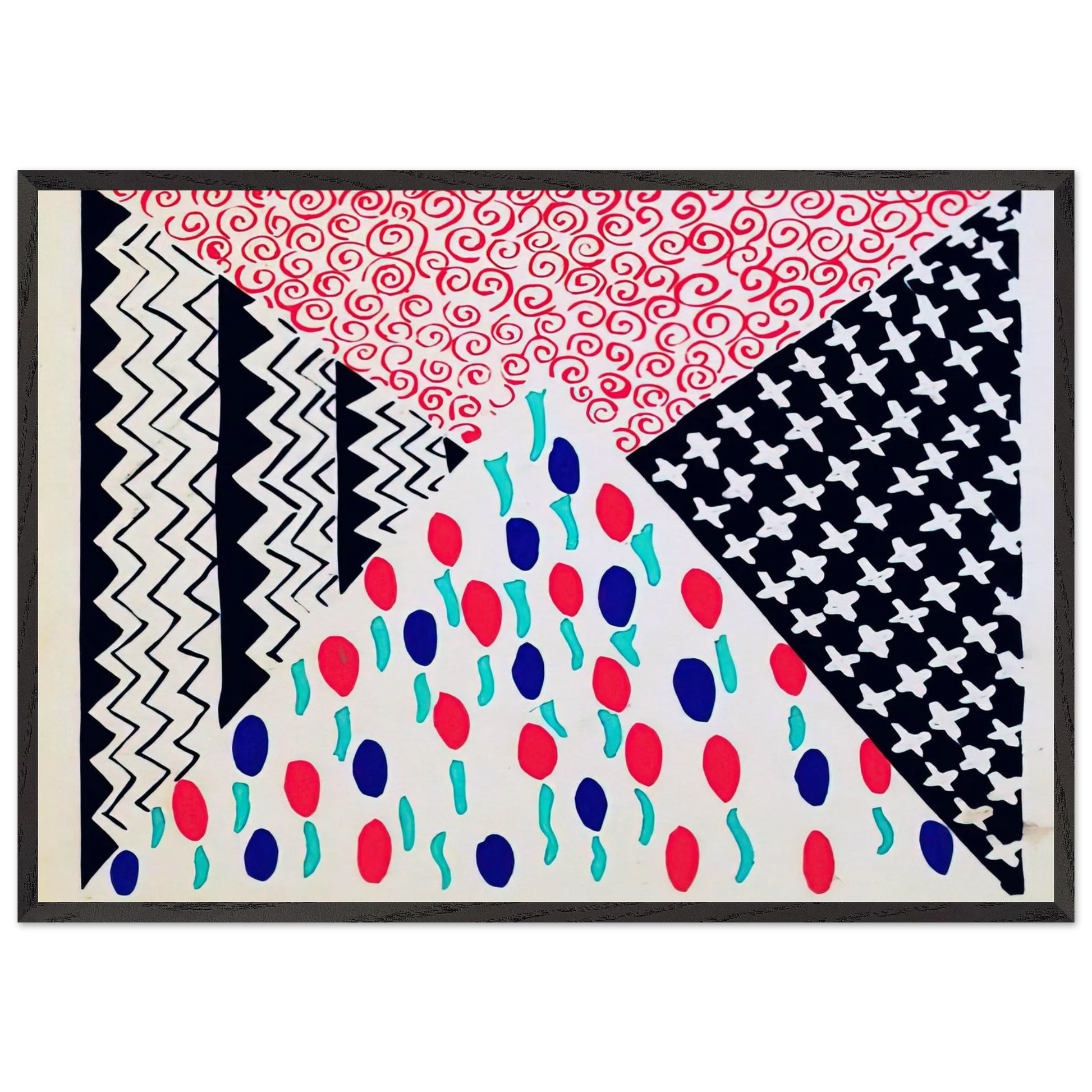 COMPOSITION 39 - Sonia Delaunay Framed Art Print – Black Wooden Frame - Default Title - -Framed Art Print