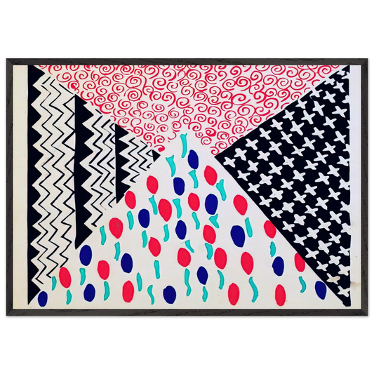 COMPOSITION 39 - Sonia Delaunay 70x100 cm / 28x40 inches Framed Art Print – Black Wooden Frame