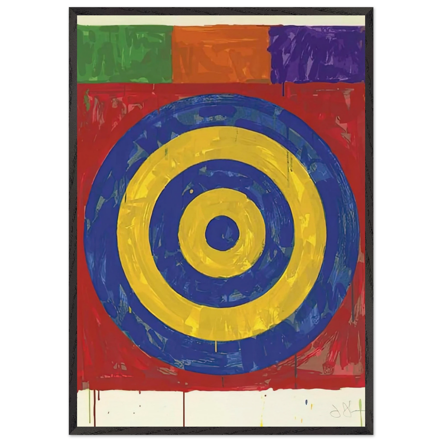 TARGET ULAE 147 1974 - Jasper Johns Framed Art Print – Black Wooden Frame - Default Title - -Framed Art Print