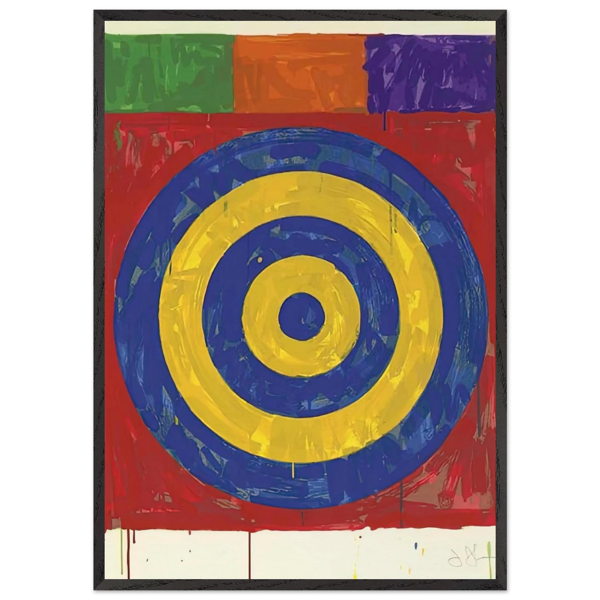 TARGET ULAE 147 1974 - Jasper Johns Framed Art Print – Black Wooden Frame - Default Title - -Framed Art Print