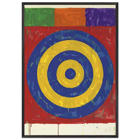 TARGET ULAE 147 1974 - Jasper Johns Framed Art Print – Black Wooden Frame - Default Title - -Framed Art Print