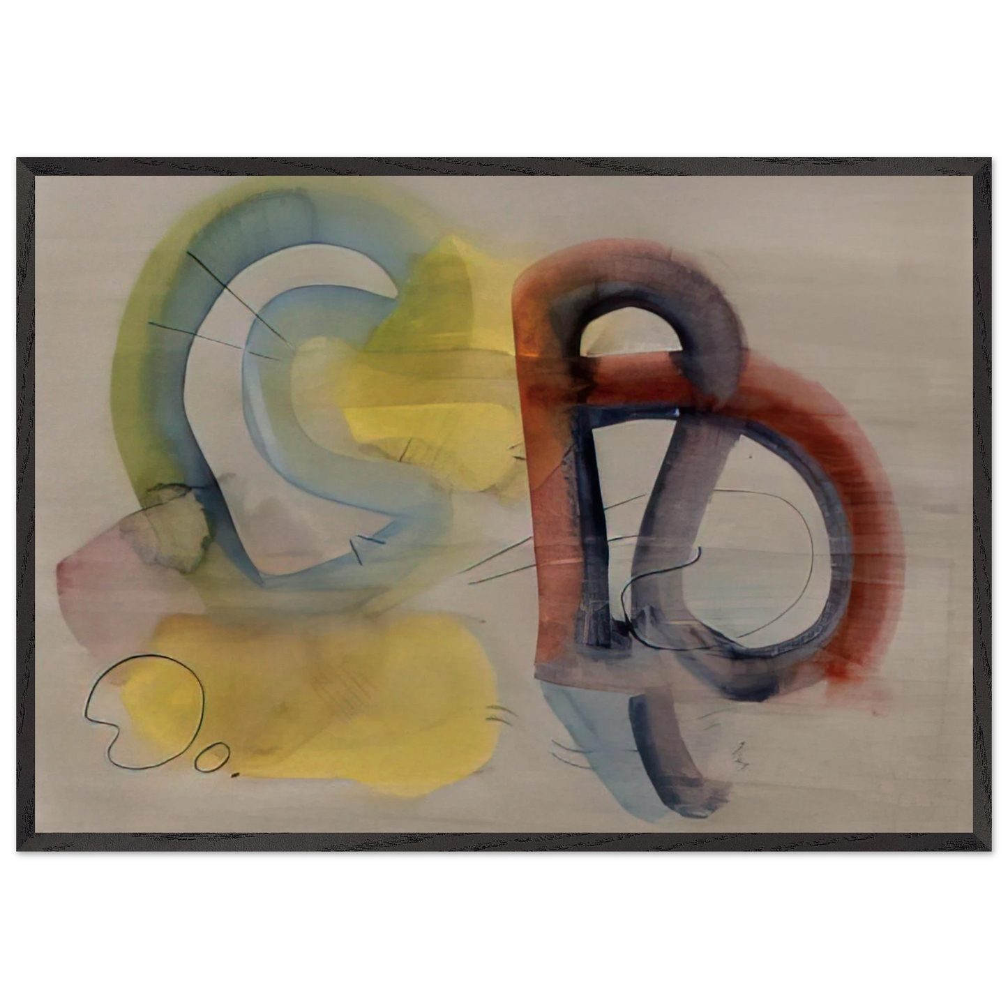 Mallorca - 1934 - John Ferren Framed Art Print – Black Wooden Frame - Default Title - -Framed Art Print