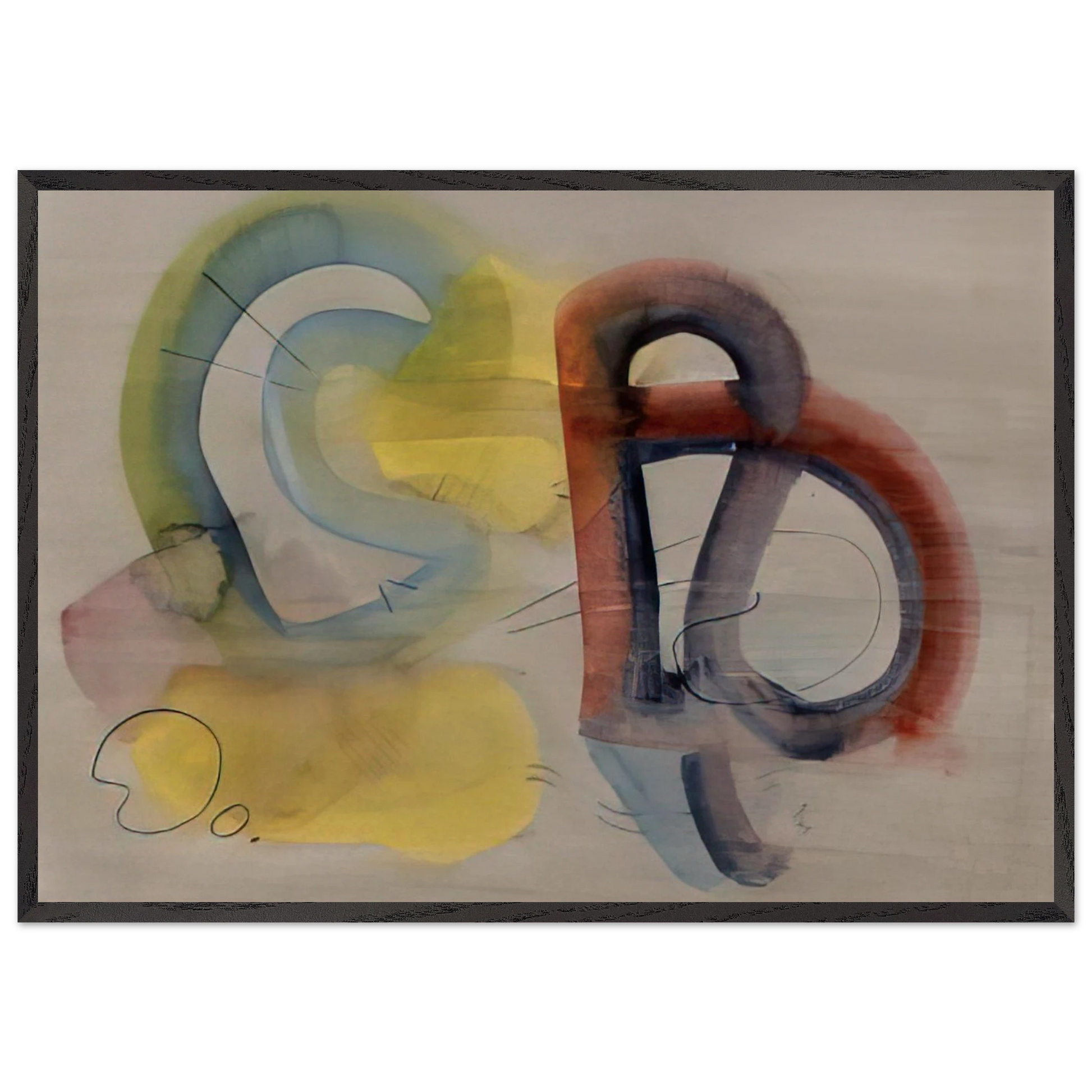 Mallorca - 1934 - John Ferren Framed Art Print – Black Wooden Frame - Default Title - -Framed Art Print