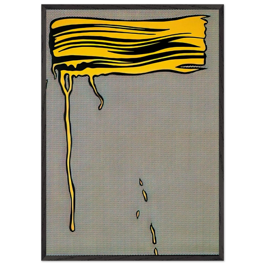 YELLOW BRUSHSTROKE I 1965 - Roy Lichtenstein Framed Art Print – Black Wooden Frame - Default Title - -Framed Art Print