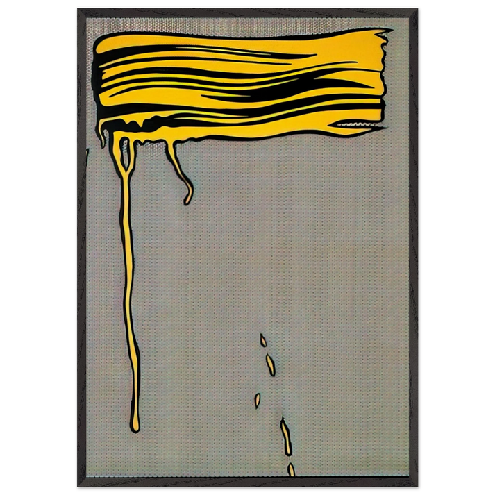 YELLOW BRUSHSTROKE I 1965 - Roy Lichtenstein 70x100 cm / 28x40 inches Framed Art Print – Black Wooden Frame