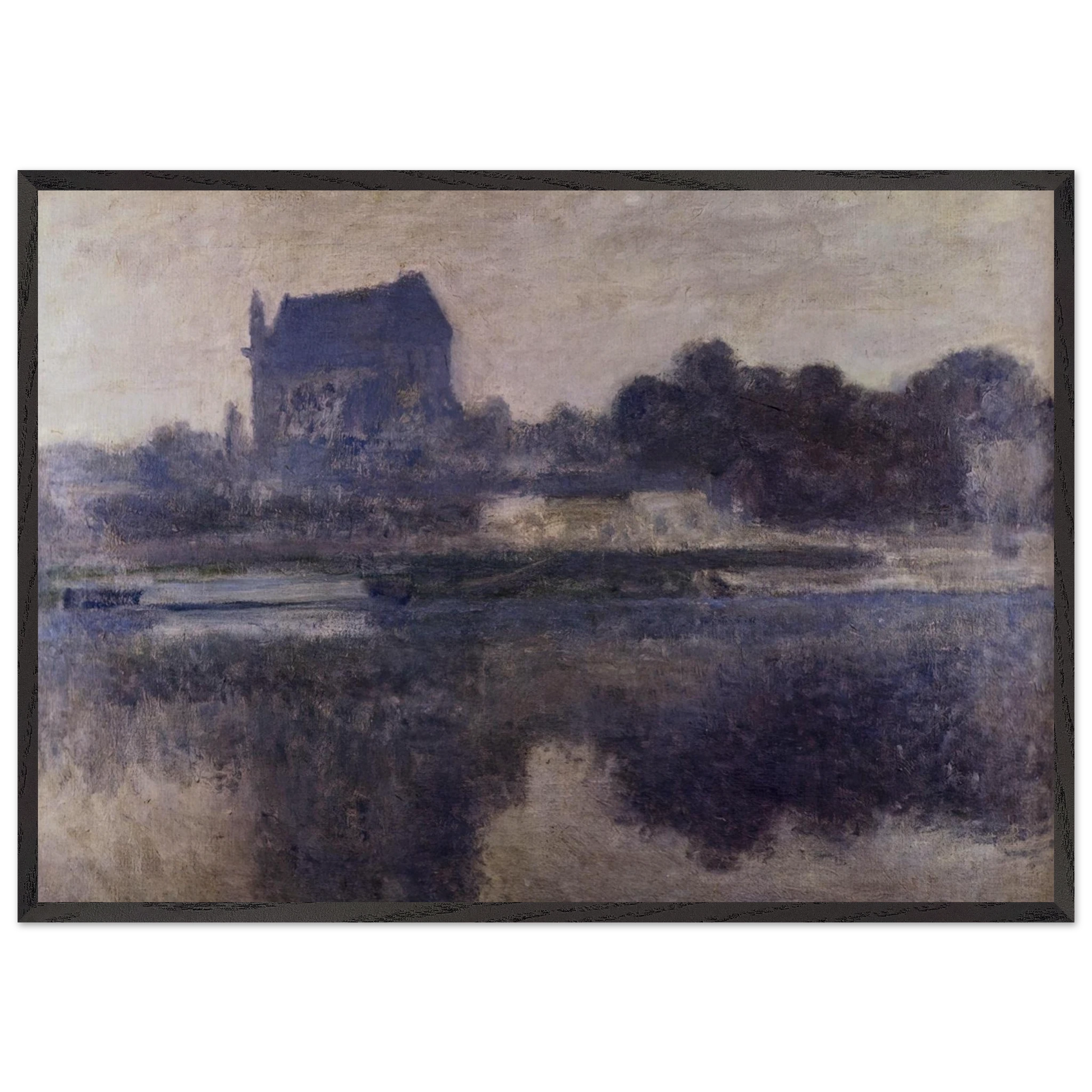 Vernon Church in Fog - claude monet Framed Art Print – Black Wooden Frame - Default Title - -Framed Art Print