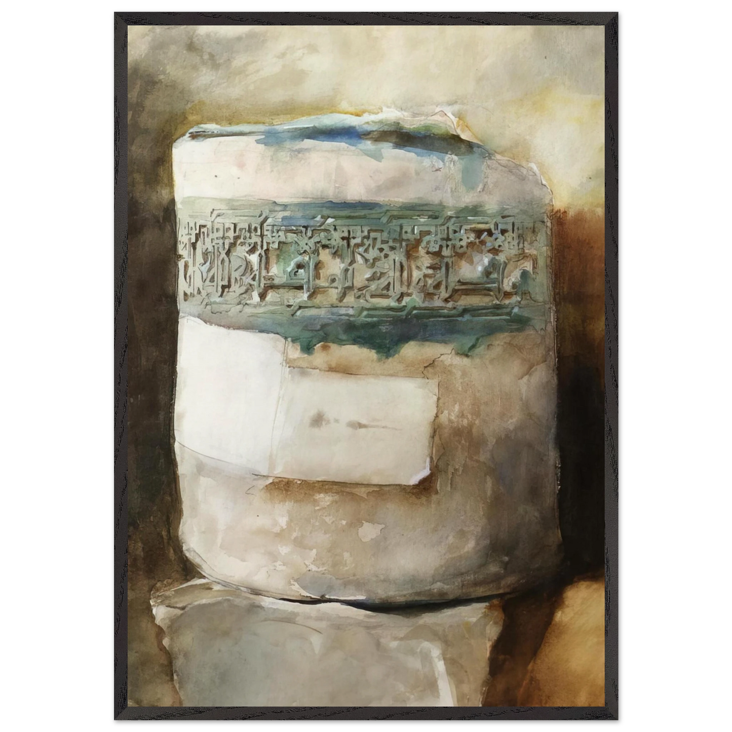 Persian Artifact with Faience Decoration - John Singer Sargent Framed Art Print – Black Wooden Frame - Default Title - -Framed Art Print