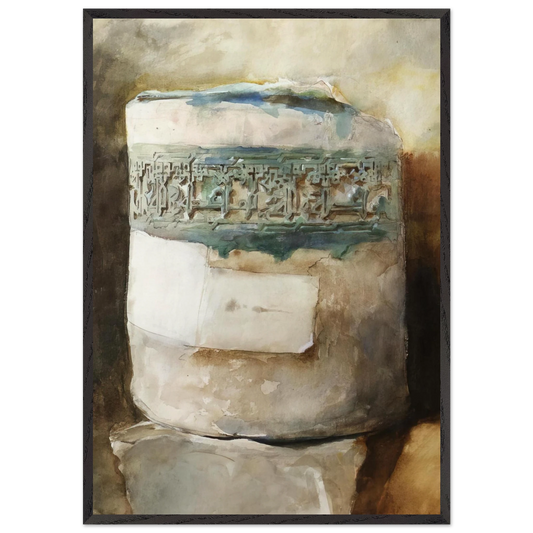 Persian Artifact with Faience Decoration - John Singer Sargent 70x100 cm / 28x40 inches Framed Art Print – Black Wooden Frame