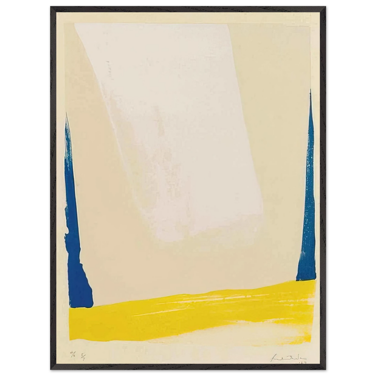 Helen Frankenthaler - White Portal - 1967 Wall art - 20x25 cm / 8x10 inches - Premium Wooden Framed Poster With Fine Art Paper - Black frame