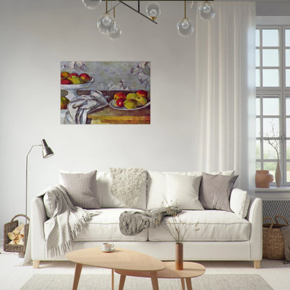 Still life with apples and fruit bowl - Paul Cézanne Brushed Aluminum Print - 70x100 cm / 28x40 inches | Paul Cézanne Aluminum Print | Paul Cézanne Prints