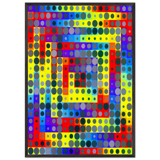 Orion Gris - 1969 - Victor Vasarely Framed Art Print – Black Wooden Frame - Default Title - -Framed Art Print