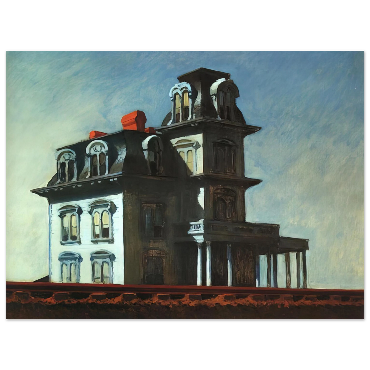 Edward Hopper - House by the Railroad Fine Art Poster - 13x18 cm / 5x7 inches