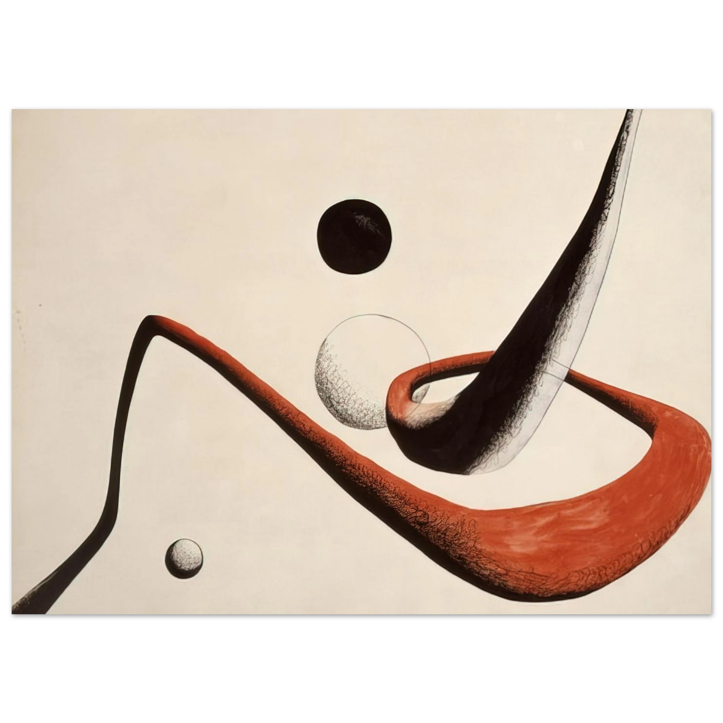 Alexander Calder - SPACE TUNNEL 1932 Fine Art Poster - 75x100 cm / 30x40 inches
