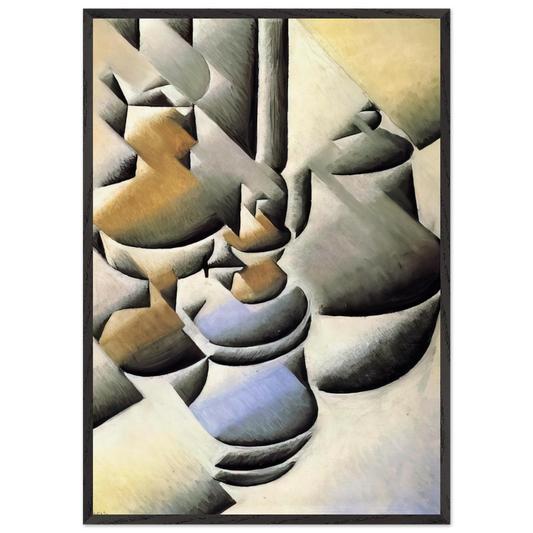 STILL LIFE WITH OIL LAMP 1912 - Juan Gris Framed Art Print – Black Wooden Frame - Default Title - -Framed Art Print