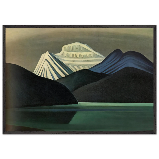 Mountains and Lake - 1929 - Lawren Harris Framed Art Print – Black Wooden Frame - Default Title - -Framed Art Print