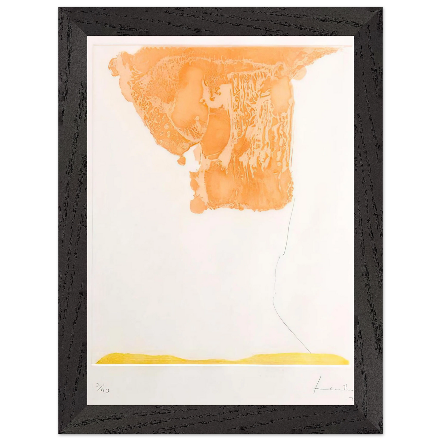 Helen Frankenthaler - Pranzo Italiano - 1973 Wall art - 28x43  cm / XL (11x17 inches) - Premium Wooden Framed Poster With Fine Art Paper - White frame