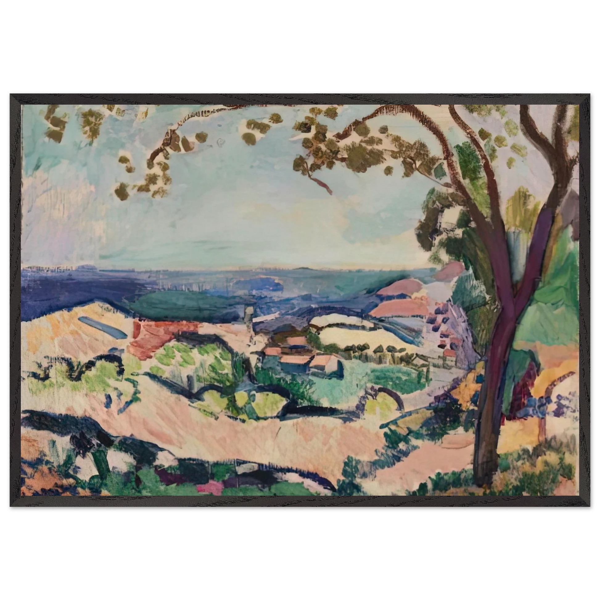 COLLIOURE LANDSCAPE 1906 - Henri Matisse Framed Art Print – Black Wooden Frame - Default Title - -Framed Art Print