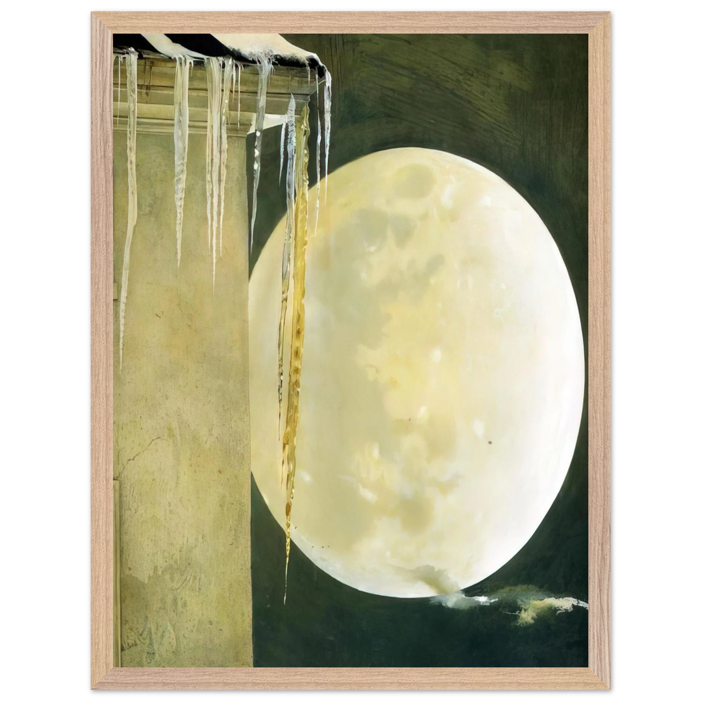 Andrew Wyeth - MOON MADNESS Wall Art - 30x40 cm / 12x16 inches - Premium Wooden Framed Poster With Fine Art Paper - White frame
