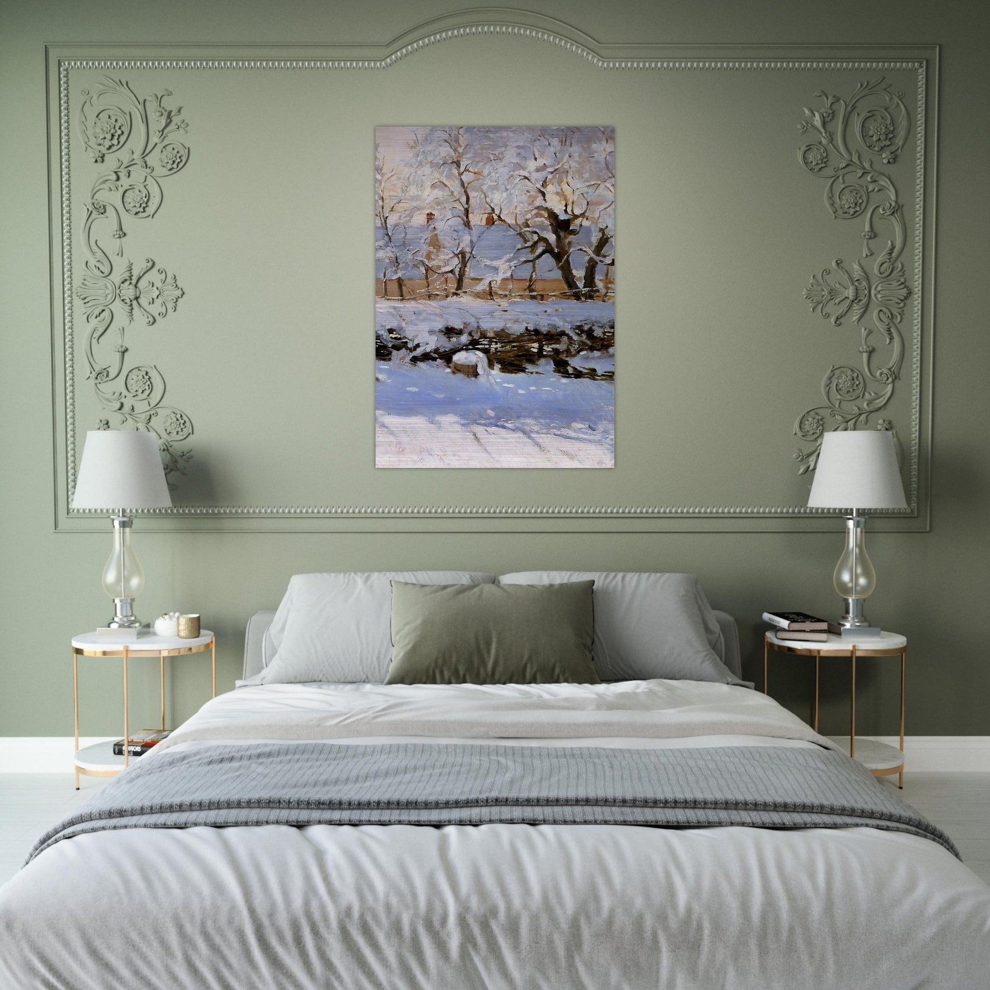 The Magpie - claude monet Brushed Aluminum Print - 70x100 cm / 28x40 inches | claude monet Aluminum Print | claude monet Prints