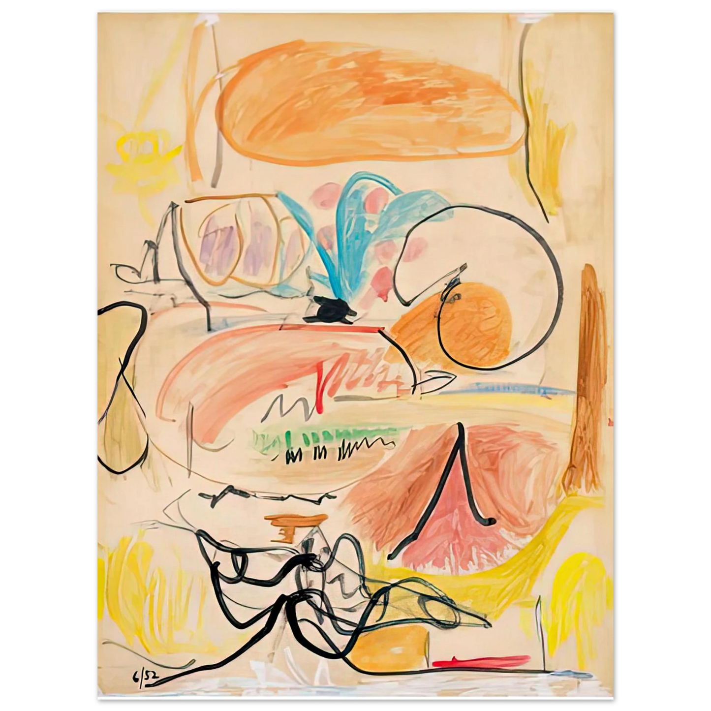 Helen Frankenthaler - Window Shade No. 1, 1952- Wall Art - 21x29.7 cm / 8x12" - Fine Art Poster - -
