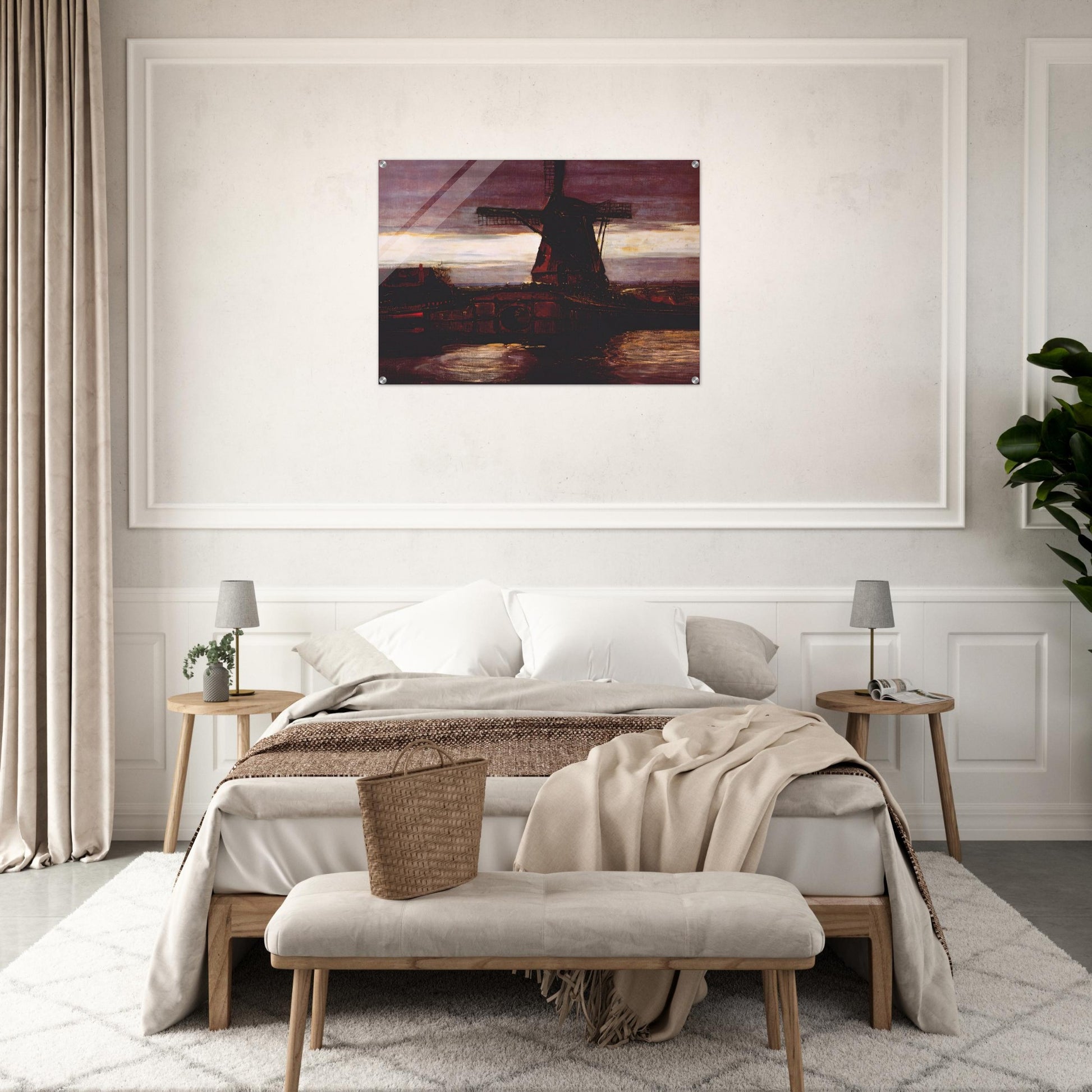 Stammer Mill with Streaked Sky - Piet Mondrian Acrylic Print - 70x100 cm / 28x40″ inches