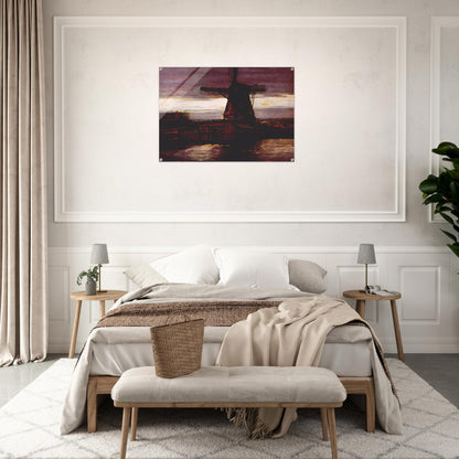 Stammer Mill with Streaked Sky - Piet Mondrian Acrylic Print - 70x100 cm / 28x40″ inches