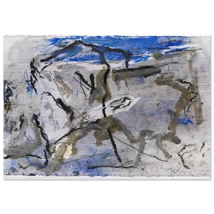 GE-11 - 1997 - Emil Schumacher Brushed Aluminum Print - 70x100 cm / 28x40 inches | Emil Schumacher Aluminum Print | Emil Schumacher Prints