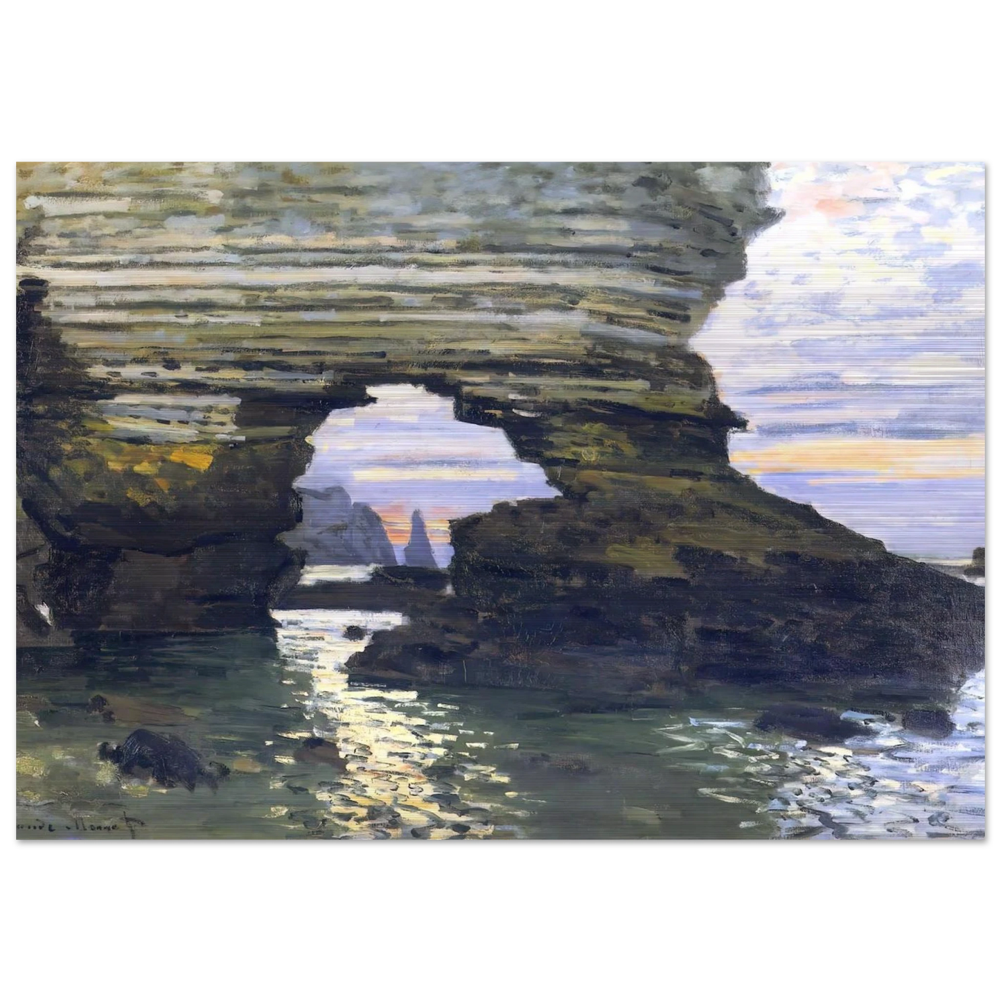 Port d `Amount Etretat - claude monet Brushed Aluminum Print - 70x100 cm / 28x40 inches | claude monet Aluminum Print | claude monet Prints