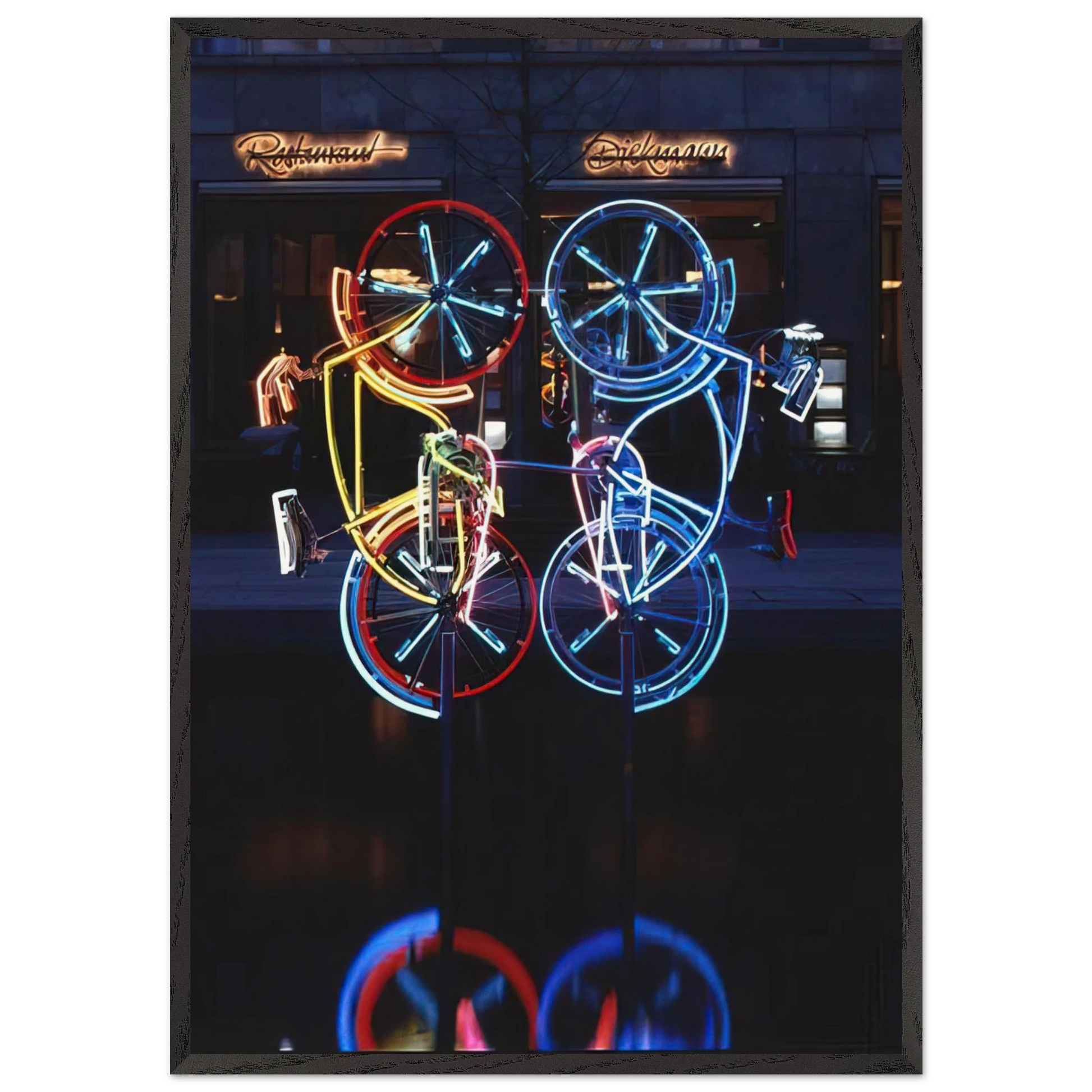 RIDING BIKES 1998 - Robert Rauschenberg Framed Art Print – Black Wooden Frame - Default Title - -Framed Art Print