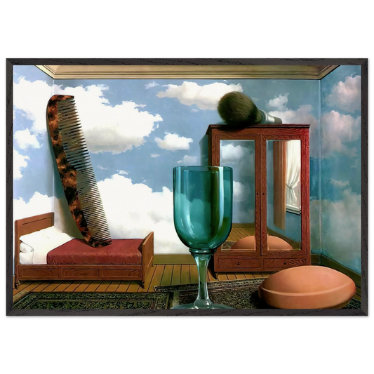 PERSONAL VALUES 1952 - Rene Magritte 70x100 cm / 28x40 inches Framed Art Print – Black Wooden Frame