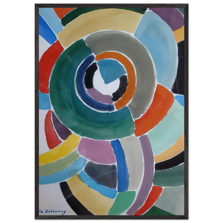 ORFIZME - Sonia Delaunay 70x100 cm / 28x40 inches Framed Art Print – Black Wooden Frame