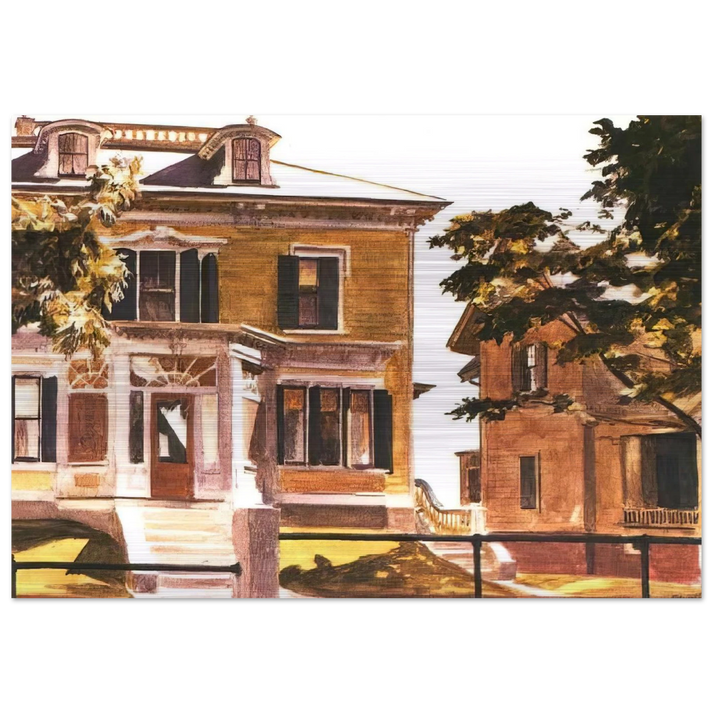 Davis House - Edward Hopper Brushed Aluminum Print - 70x100 cm / 28x40 inches | Edward Hopper Aluminum Print | Edward Hopper Prints