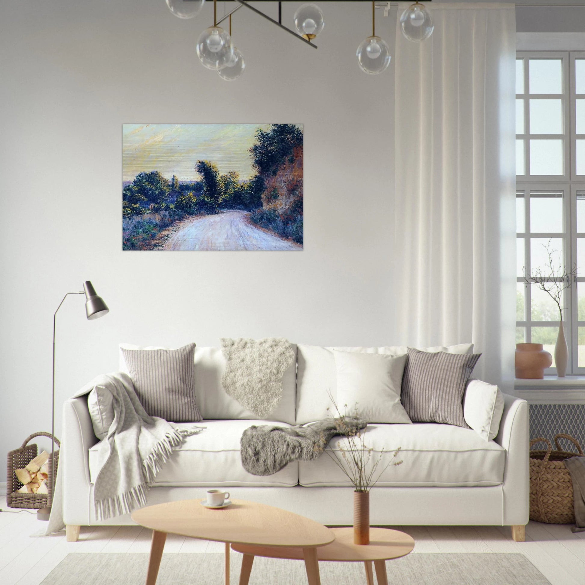 Road near Giverny - claude monet Brushed Aluminum Print - 70x100 cm / 28x40 inches | claude monet Aluminum Print | claude monet Prints