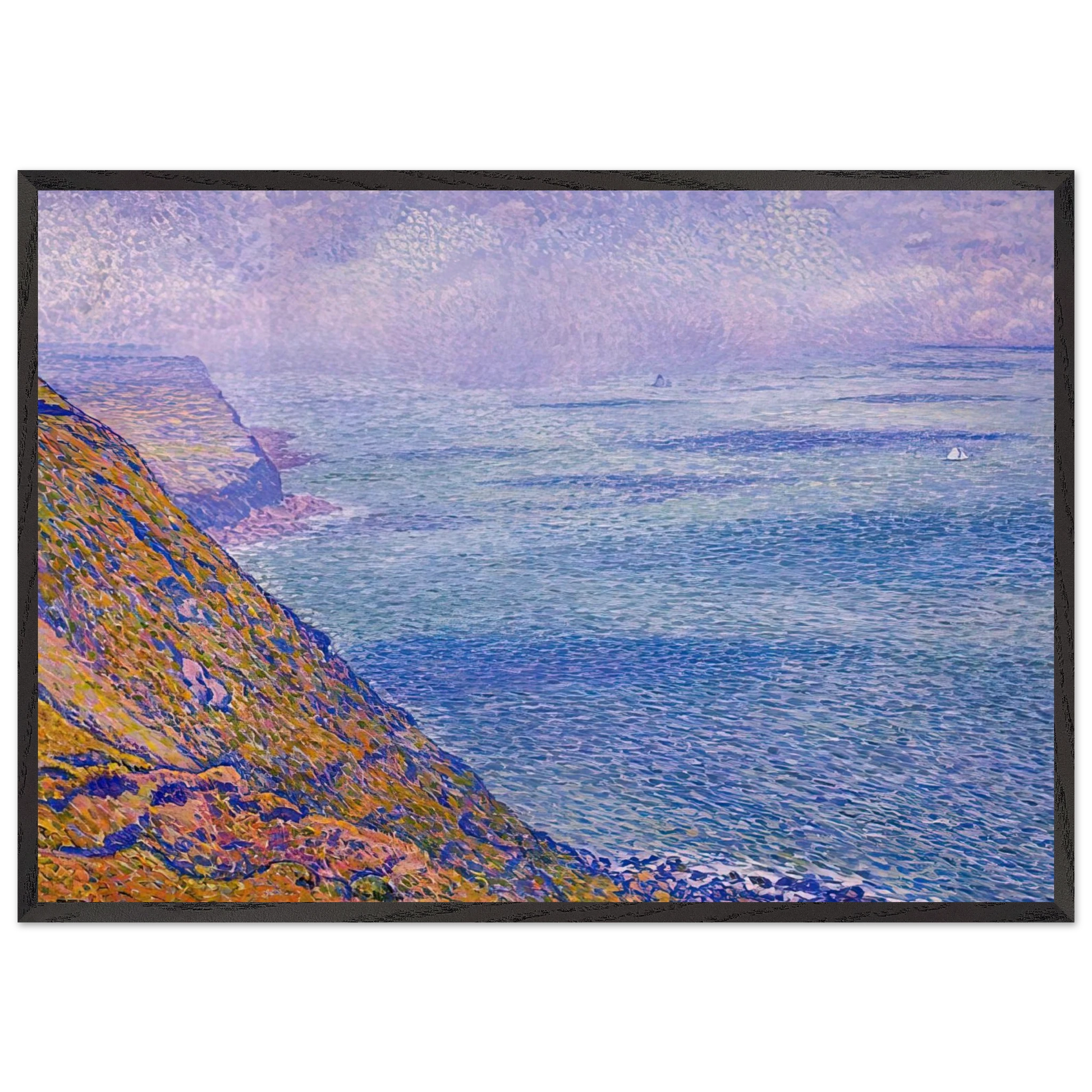 THE CAP GRIS NEZ 1900 - Theo van Rysselberghe Framed Art Print – Black Wooden Frame - Default Title - -Framed Art Print
