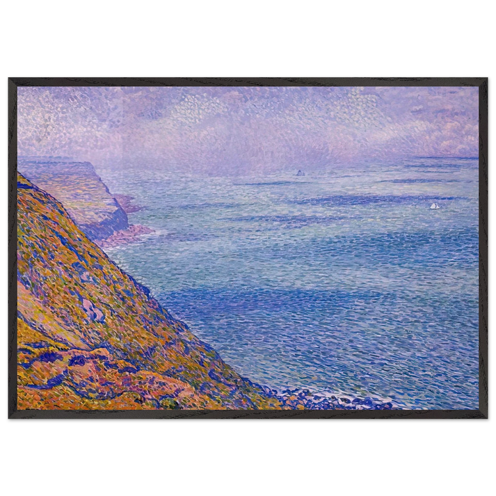 THE CAP GRIS NEZ 1900 - Theo van Rysselberghe 70x100 cm / 28x40 inches Framed Art Print – Black Wooden Frame