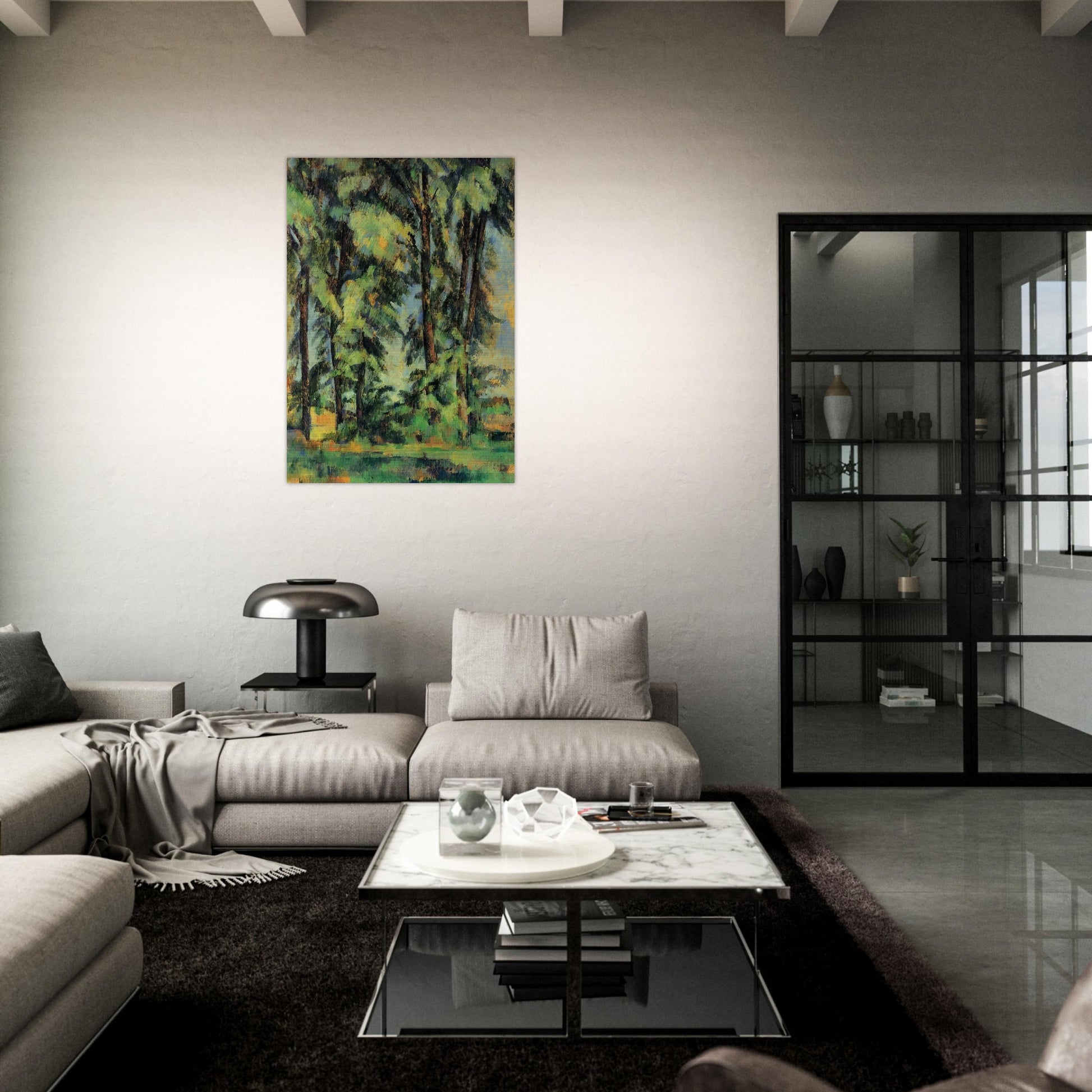 Large Trees at Jas de Bouffan - Paul Cézanne Brushed Aluminum Print - 70x100 cm / 28x40 inches | Paul Cézanne Aluminum Print | Paul Cézanne Prints
