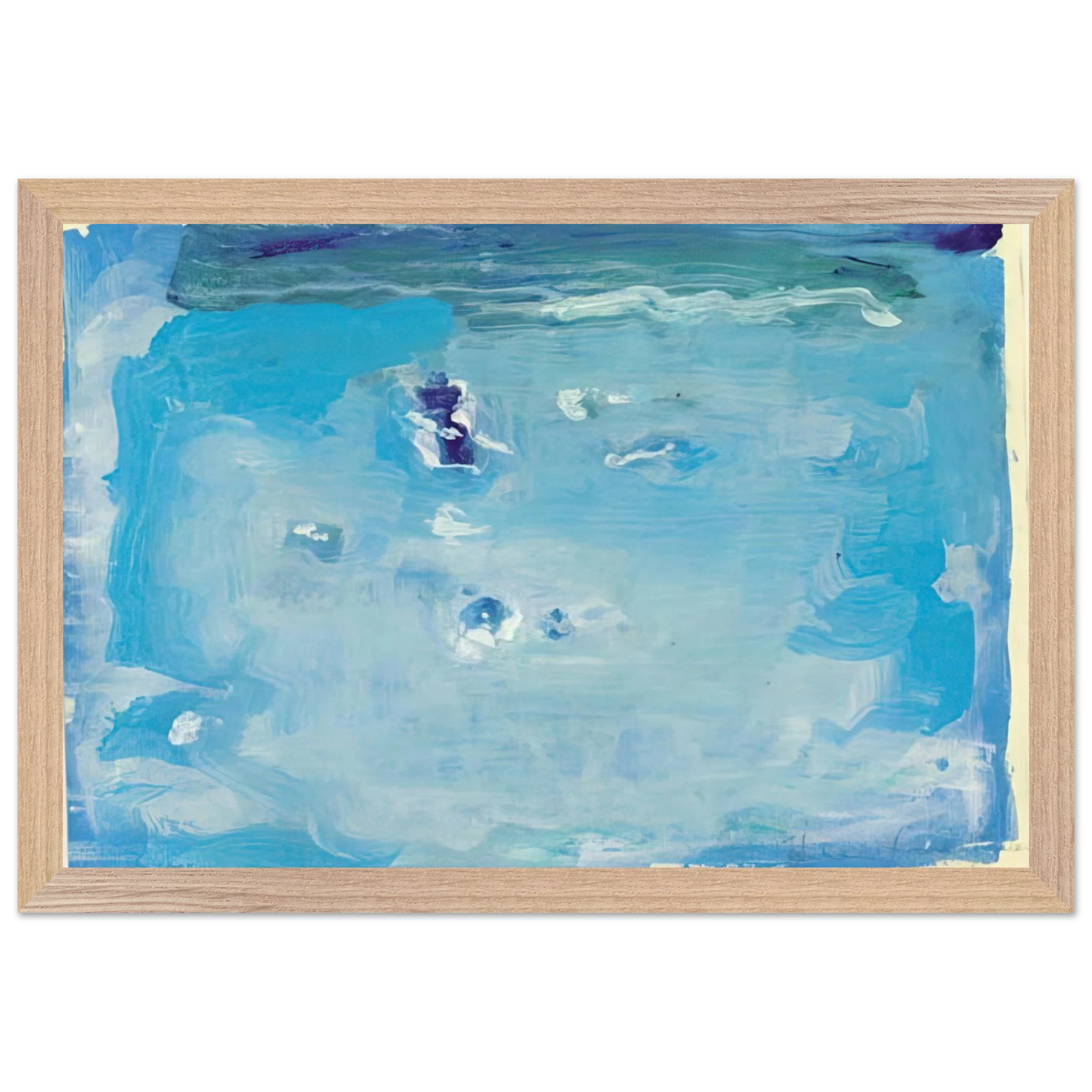 Helen Frankenthaler - Untitled - Color Field Painting, Lyrical Abstraction Wall art - 60x80 cm / 24x32 inches - Premium Wooden Framed Poster With Fine Art Paper - Black frame