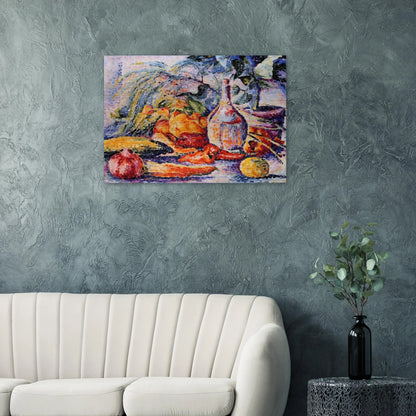 Still Life with Bottle of Wine - Henri-Edmond Cross Brushed Aluminum Print - 70x100 cm / 28x40 inches | Henri-Edmond Cross Aluminum Print | Henri-Edmond Cross Prints