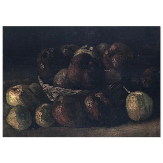 Still life with a basket of apples - Vincent van Gogh Brushed Aluminum Print - 70x100 cm / 28x40 inches | Vincent van Gogh Aluminum Print | Vincent van Gogh Prints