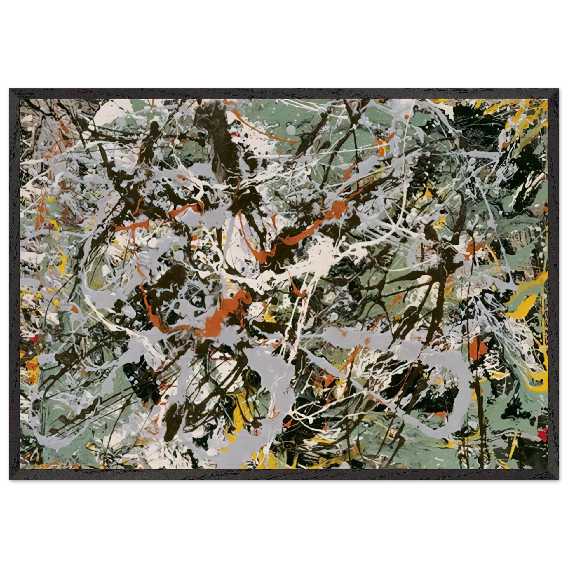 UNTITLED GREEN SILVER 1949 - Jackson Pollock Framed Art Print – Black Wooden Frame - Default Title - -Framed Art Print