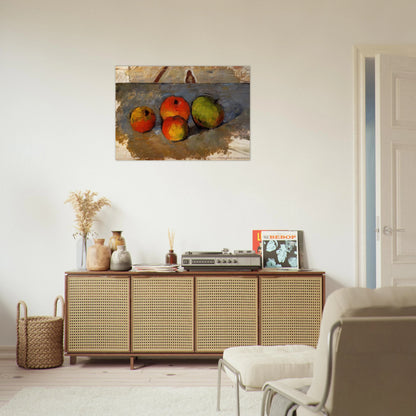 Four Apples - Paul Cézanne Brushed Aluminum Print - 70x100 cm / 28x40 inches | Paul Cézanne Aluminum Print | Paul Cézanne Prints