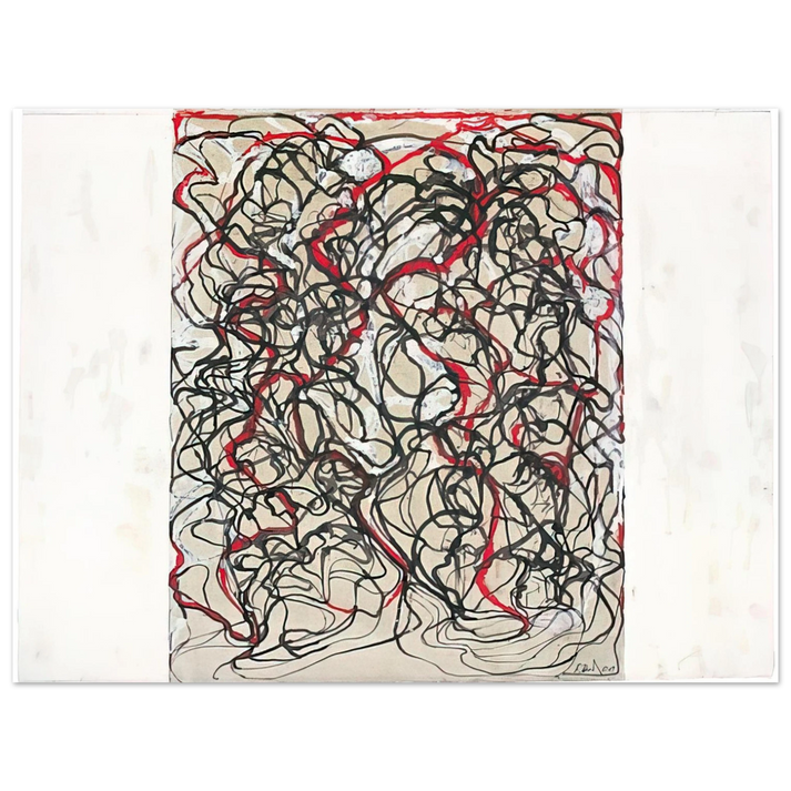 Brice Marden - Letter with Red - 2009  75x100 cm / 30x40inches Fine Art Poster